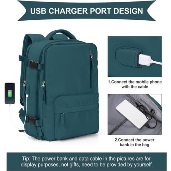 Large Travel Backpack Carry on Flight Approved Laptop Work Business Backpack - Picture 3 of 7